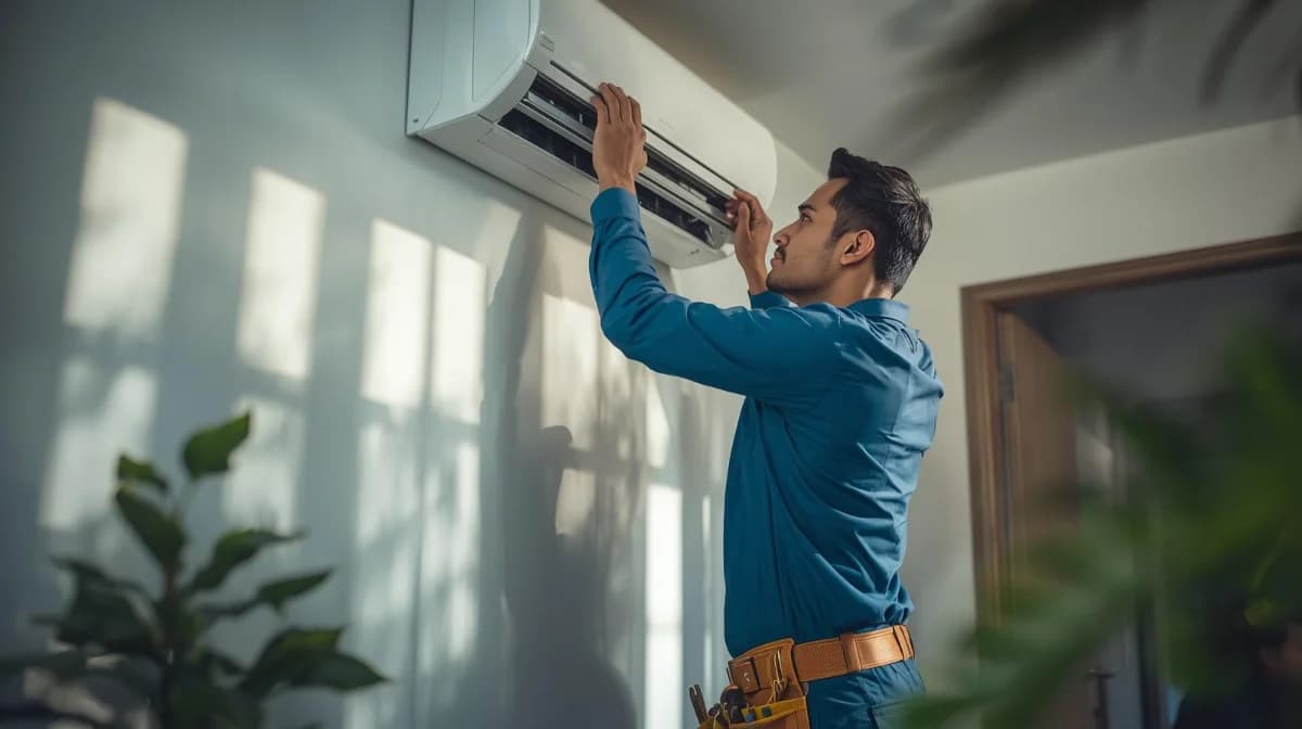 Handyman technician at work